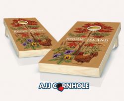 "Rhode Island - State Illustration Motif" Cornhole Set